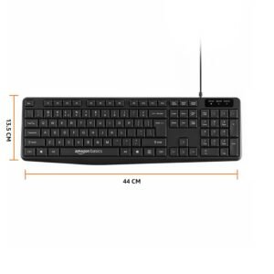 amazon basics Wired Keyboard with 104 Keys for Windows, Mac OS Computer