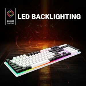 Ant Esports MK 1700 Wired Membrane Gaming Keyboard –with Backlit RGB LED, USB-A Connection, Quiet Keystrokes, 12 Multimedia Function Keys - for Computer, PC, Desktop, Gamer– 1...