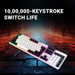 Ant Esports MK 1700 Wired Membrane Gaming Keyboard –with Backlit RGB LED, USB-A Connection, Quiet Keystrokes, 12 Multimedia Function Keys - for Computer, PC, Desktop, Gamer– 1...