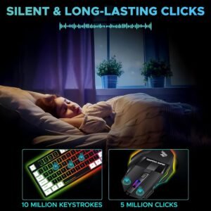 Ant Esports MK700 V2 Membrane TKL Wired Gaming Keyboard, 87 UV Coated Mechanical feel Keys Cool RGB Backlight Waterproof Keyboard for PC Laptop Mobile Tablets Gaming, Design and...