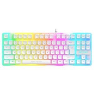 Ant Esports MK700 V2 Membrane TKL Wired Gaming Keyboard, 87 UV Coated Mechanical feel Keys Cool RGB Backlight Waterproof Keyboard for PC Laptop Mobile Tablets Gaming, Design and...