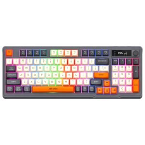 Ant Esports MK801 V2 Pro Wireless Mecha Membrane Backlit Gaming Keyboard 94 Keys 2.4G/Bluetooth Mode Compact Numeric Pad RGB Keyboard for Home Internet Cafe Game Room Office_...
