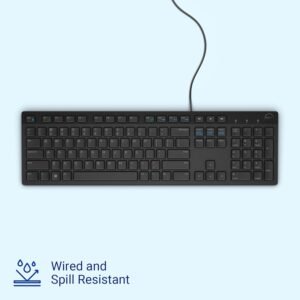 Dell KB216 Wired Multimedia Keyboard - Full-Size Layout with USB Interface, Chiclet Keys, Spill Resistance with 3 Indicator Lights| Plug and Play| Hot Keys: Volume, Mute,...