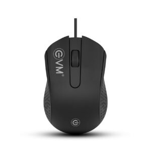 EVM M081 Wired Office Mouse,1000 DPI Optical Sensor,USB Plug & Play,1.3m Cable, Anti-Grip Ergonomic Design,Black - 1 Year Warranty (M081)