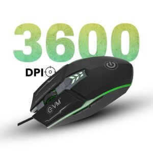 EVM RGB Wired Gaming Mouse - 6D Design - Adjustable DPI (1200-3600) - RGB Lighting - Comfortable Hand Grip - USB Input - 1 Year Warranty (EVM-M06063)