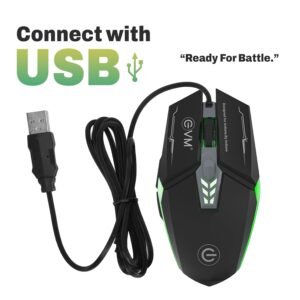 EVM RGB Wired Gaming Mouse - 6D Design - Adjustable DPI (1200-3600) - RGB Lighting - Comfortable Hand Grip - USB Input - 1 Year Warranty (EVM-M06063)