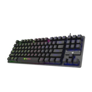 EvoFox Fireblade TKL Semi-Mechanical Gaming Keyboard with Rainbow Backlit& Breathing Effect, Floating Keycaps, 19 Anti-Ghosting & 12 Multimedia Keys, Windows Lock Key, Braided...