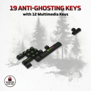 EvoFox Fireblade TKL Semi-Mechanical Gaming Keyboard with Rainbow Backlit& Breathing Effect, Floating Keycaps, 19 Anti-Ghosting & 12 Multimedia Keys, Windows Lock Key, Braided...