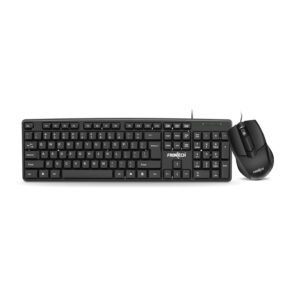 FRONTECH Wired Keyboard and Mouse Combo | Membrane Keys with Retractable Stands | USB Plug & Play | Ergonomic & Comfortable Design | 1 Year Warranty (1692, Black)