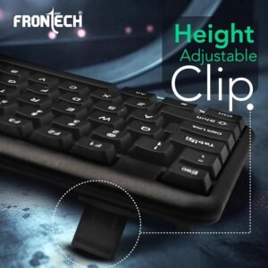 FRONTECH Wired Keyboard and Mouse Combo | Membrane Keys with Retractable Stands | USB Plug & Play | Ergonomic & Comfortable Design | 1 Year Warranty (1692, Black)