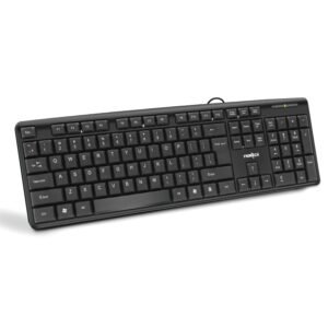 FRONTECH Wired Keyboard | Membrane Keys with Retractable Stands | USB Plug & Play | Ergonomic & Comfortable Design | 1 Year Warranty (FT-1672, Black)
