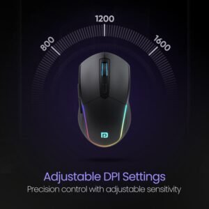 Portronics Toad One Bluetooth Mouse with 2.4 GHz & BT 5.3 Dual Wireless, 6 Buttons, Rechargeable, RGB Lights, Connect 3 Devices, Ergonomic Design for Laptop, Smartphone, Tablet...