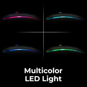 ZEBRONICS Blanc Slim Wireless Mouse with Rechargeable Battery, BT + 2.4GHz, 4 Buttons, 800/1200/1600 DPI, Silent Operation, Multicolor LED Lights