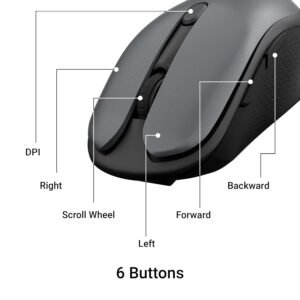 ZEBRONICS Charm Rechargeable Wireless Mouse, Dual Mode (2.4GHz + BT), Dual Bluetooth, Upto 1600 DPI, Silent Operation, 6 Buttons, Comfortable & Ergonomic, for Mac | Laptop |...