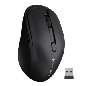 ZEBRONICS Charm Rechargeable Wireless Mouse, Dual Mode (2.4GHz + BT), Dual Bluetooth, Upto 1600 DPI, Silent Operation, 6 Buttons, Comfortable & Ergonomic, for Mac | Laptop |...