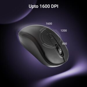 ZEBRONICS Dash Pro 2.4GHz Wireless Mouse, Upto 1600 DPI, 3 Level DPI, High Precision, Power Saving Mode, Comfortable & Lightweight, for Mac | Laptop | Computer (Black)