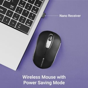 ZEBRONICS Dash Pro 2.4GHz Wireless Mouse, Upto 1600 DPI, 3 Level DPI, High Precision, Power Saving Mode, Comfortable & Lightweight, for Mac | Laptop | Computer (Black)