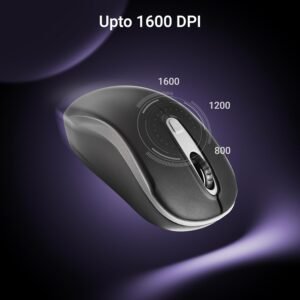 ZEBRONICS Dash Pro 2.4GHz Wireless Mouse, Upto 1600 DPI, 3 Level DPI, High Precision, Power Saving Mode, Comfortable & Lightweight, for Mac | Laptop | Computer (Black)