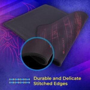 ZEBRONICS Firestorm Gaming Mouse pad for All Mouse sensors with Micro-Textured Fabric Surface, Anti Slip Rubber Base, 350x250mm Size, 4mm Thickness and a Portable roll and go...