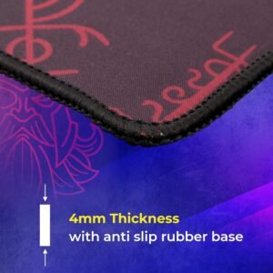 ZEBRONICS Firestorm Gaming Mouse pad for All Mouse sensors with Micro-Textured Fabric Surface, Anti Slip Rubber Base, 350x250mm Size, 4mm Thickness and a Portable roll and go...