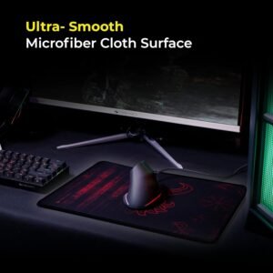 ZEBRONICS Firestorm Gaming Mouse pad for All Mouse sensors with Micro-Textured Fabric Surface, Anti Slip Rubber Base, 350x250mm Size, 4mm Thickness and a Portable roll and go...