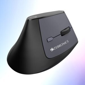 ZEBRONICS Jaguar V, Vertical Wireless Mouse, Dual Mode (2.4GHz + BT), Dual Bluetooth, Upto 1600 DPI, 6 Buttons, Power Saving Mode, Ergonomic Mouse, Runs on 2X AAA Battery, for...