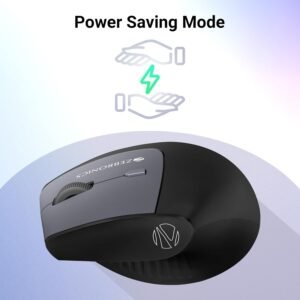 ZEBRONICS Jaguar V, Vertical Wireless Mouse, Dual Mode (2.4GHz + BT), Dual Bluetooth, Upto 1600 DPI, 6 Buttons, Power Saving Mode, Ergonomic Mouse, Runs on 2X AAA Battery, for...