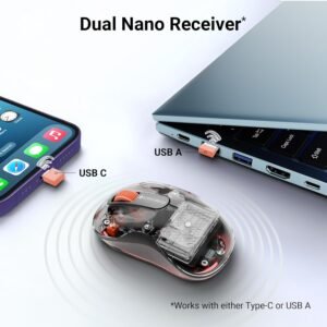 ZEBRONICS Sheer Plus Wireless Mouse, Dual Mode (2.4GHz + BT), Dual Bluetooth, Dual Dongle (USB A & USB C), Upto 3200 DPI, Silent Operation, RGB LED, 4 Buttons, for Mac | Laptop...