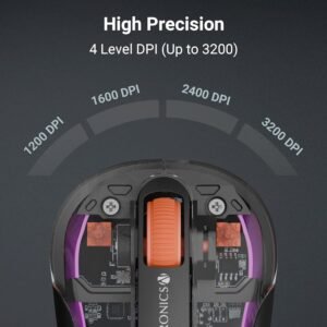 ZEBRONICS Sheer Plus Wireless Mouse, Dual Mode (2.4GHz + BT), Dual Bluetooth, Dual Dongle (USB A & USB C), Upto 3200 DPI, Silent Operation, RGB LED, 4 Buttons, for Mac | Laptop...