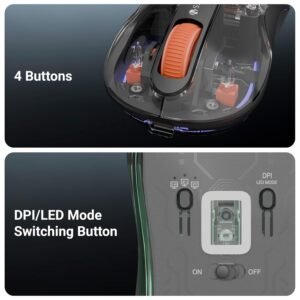 ZEBRONICS Sheer Plus Wireless Mouse, Dual Mode (2.4GHz + BT), Dual Bluetooth, Dual Dongle (USB A & USB C), Upto 3200 DPI, Silent Operation, RGB LED, 4 Buttons, for Mac | Laptop...