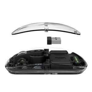 ZEBRONICS Sheer Rechargeable Wireless Mouse, Dual Mode (2.4GHz + BT), Dual Bluetooth, Silent Operation, Transparent Body, RGB, Battery Indicator, for Mac | Laptop | Computer...