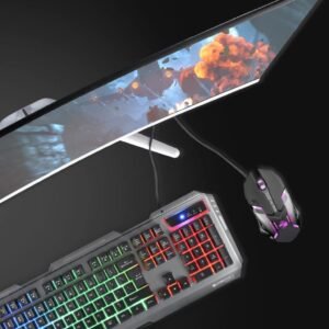 Zebronics Transformer Gaming Keyboard and Mouse Combo,Braided Cable,Durable Al body,Multimedia keys and Gaming Mouse with 6 Buttons, Multi-Color LED Lights, High-Resolution...
