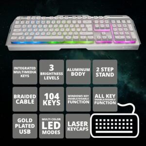 ZEBRONICS Transformer USB Gaming Keyboard & Mouse Combo,Braided Cable,Durable Al Body,Multimedia Keys & Gaming Mouse with 6 Buttons,Multi-Color LED Lights,High-Resolution Sensor...