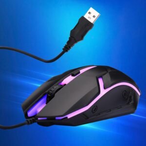 ZEBRONICS Uzi High Precision Wired Gaming Mouse with 4 Buttons, Rainbow LED Lights, DPI Switch with 800/1200/1600/2400 DPI, Plug & Play, 3 Million clicks, Lightweight Mouse