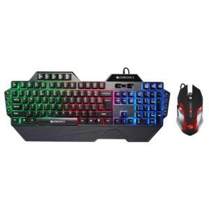 Zebronics War Gaming Keyboard and Mouse Combo,Gold Plated USB, Braided Cable,Multicolour LEDs/Gaming Mouse with breathing LEDs and 3200 DPI