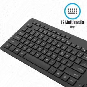Zebronics Zeb-Companion 500 2.4GHz Wireless Keyboard & Mouse Combo, USB Nano Receiver, Chiclet Keys, Ultra Silent, Power On/Off Switch, Rupee Key, for PC/Mac/Laptop