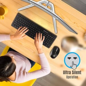 Zebronics Zeb-Companion 500 2.4GHz Wireless Keyboard & Mouse Combo, USB Nano Receiver, Chiclet Keys, Ultra Silent, Power On/Off Switch, Rupee Key, for PC/Mac/Laptop