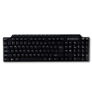 ZEBRONICS ZEB-KM2100 Multimedia USB Keyboard Comes with 114 Keys Including 12 Dedicated Multimedia Keys & with Rupee Key