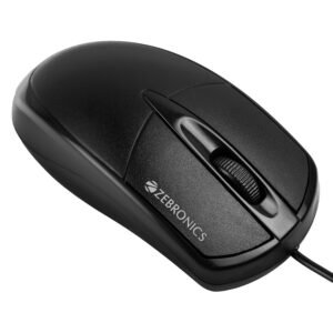 Zebronics Zeb-Power Wired USB Mouse, 3-Button, 1200 DPI Optical Sensor, Plug & Play, for Windows/Mac